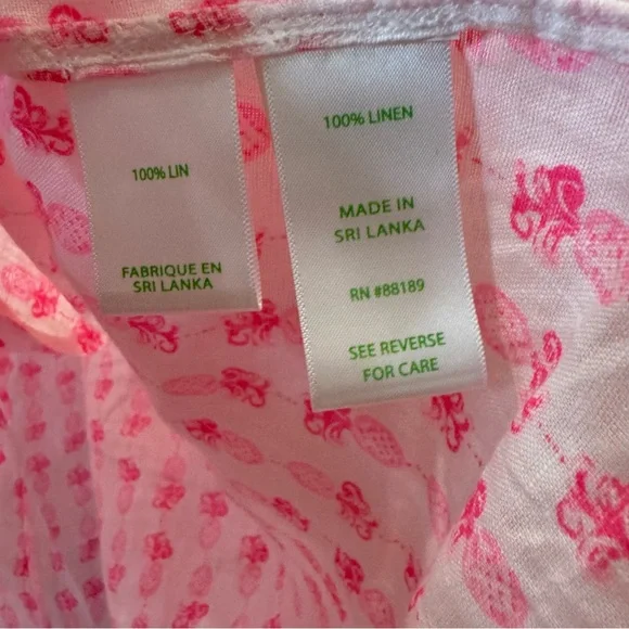 Lilly Pulitzer Pink Floral Linen Shirt - Picture 7 of 8
